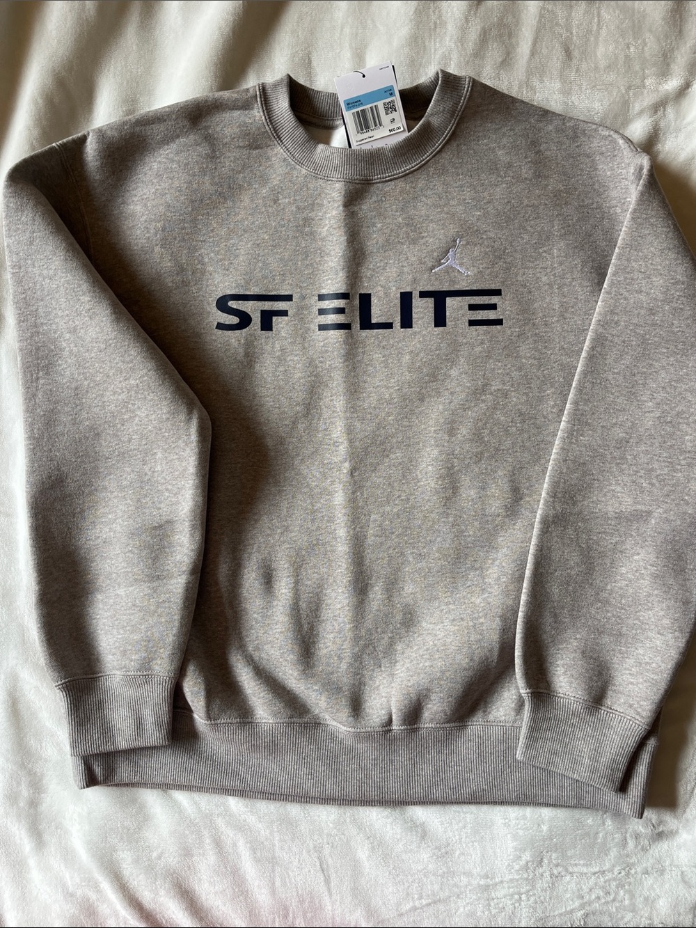 Jordan Brooklyn Crewneck Sweatshirt - Light Gray with SF Elite Logo